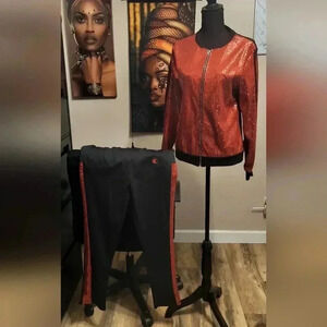 I'm Just Collection Sequence Two-piece Jacket And Pants Set New. Size Snap
